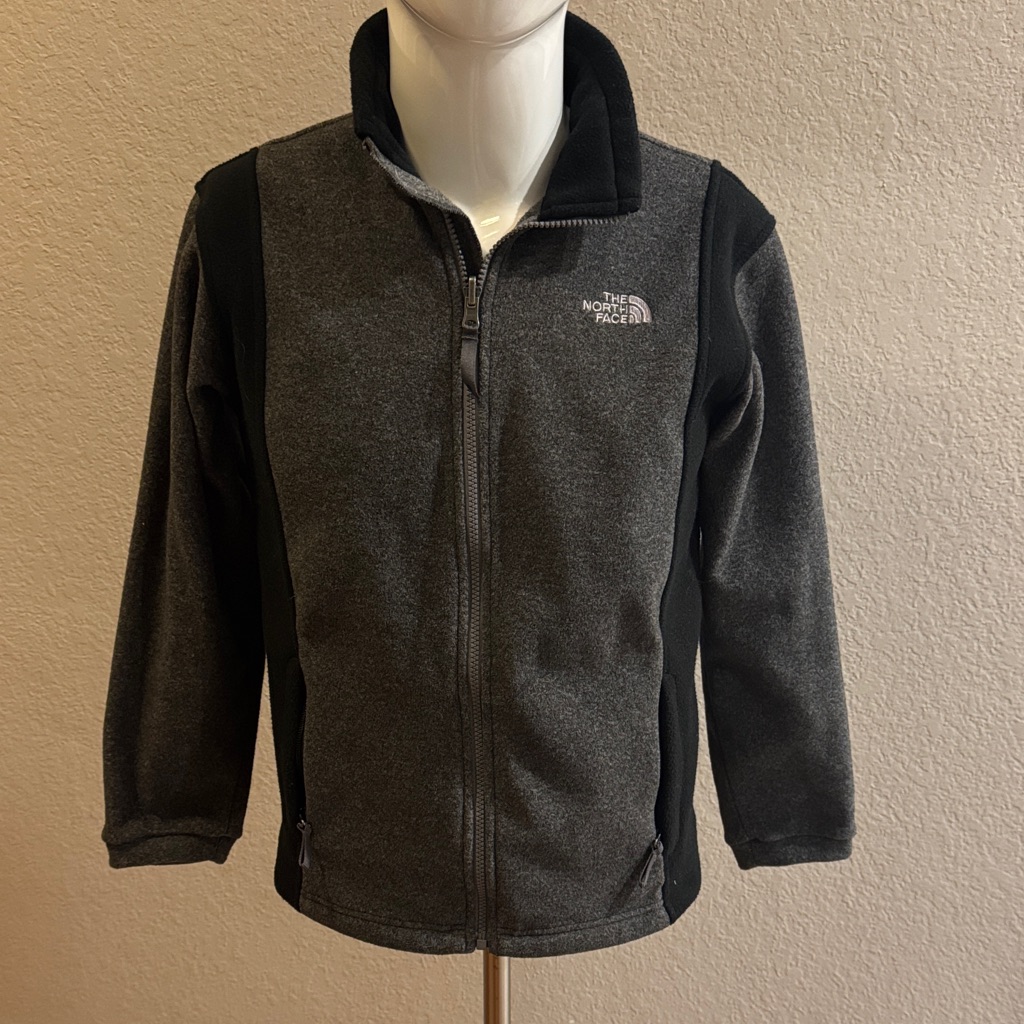 The North Face Gray And Black Jacket Boys Large